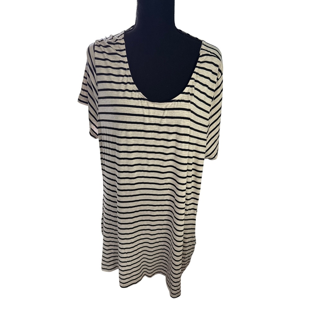 Maurices Women 3 Stripe Long T Nautical Costal Fisherman Lagenlook Beach‎ Summer